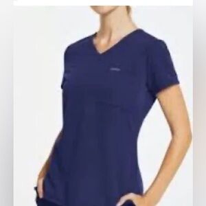 JAANUU Scrub V-neck Top Navy size medium